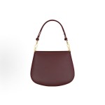 SAINT LAURENT VOLTAIRE BOX brand vintage classic logo single-shoulder handbag for women in Cabernet Sauvignon red